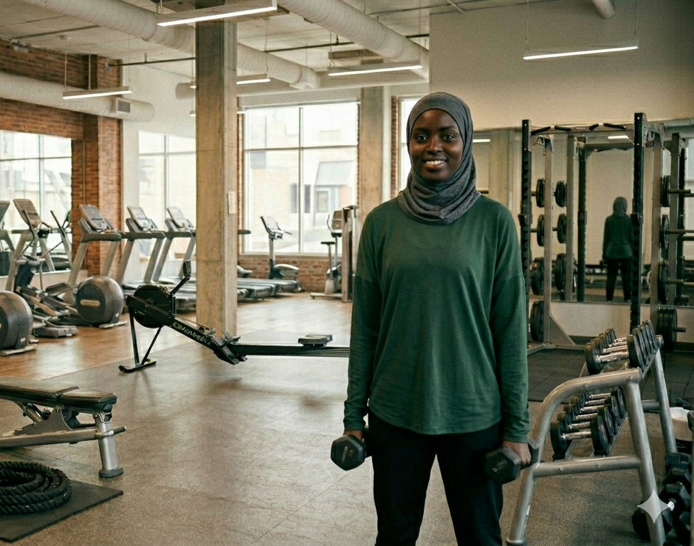 Femmes musulmanes faisant du sport dans un espace féminin